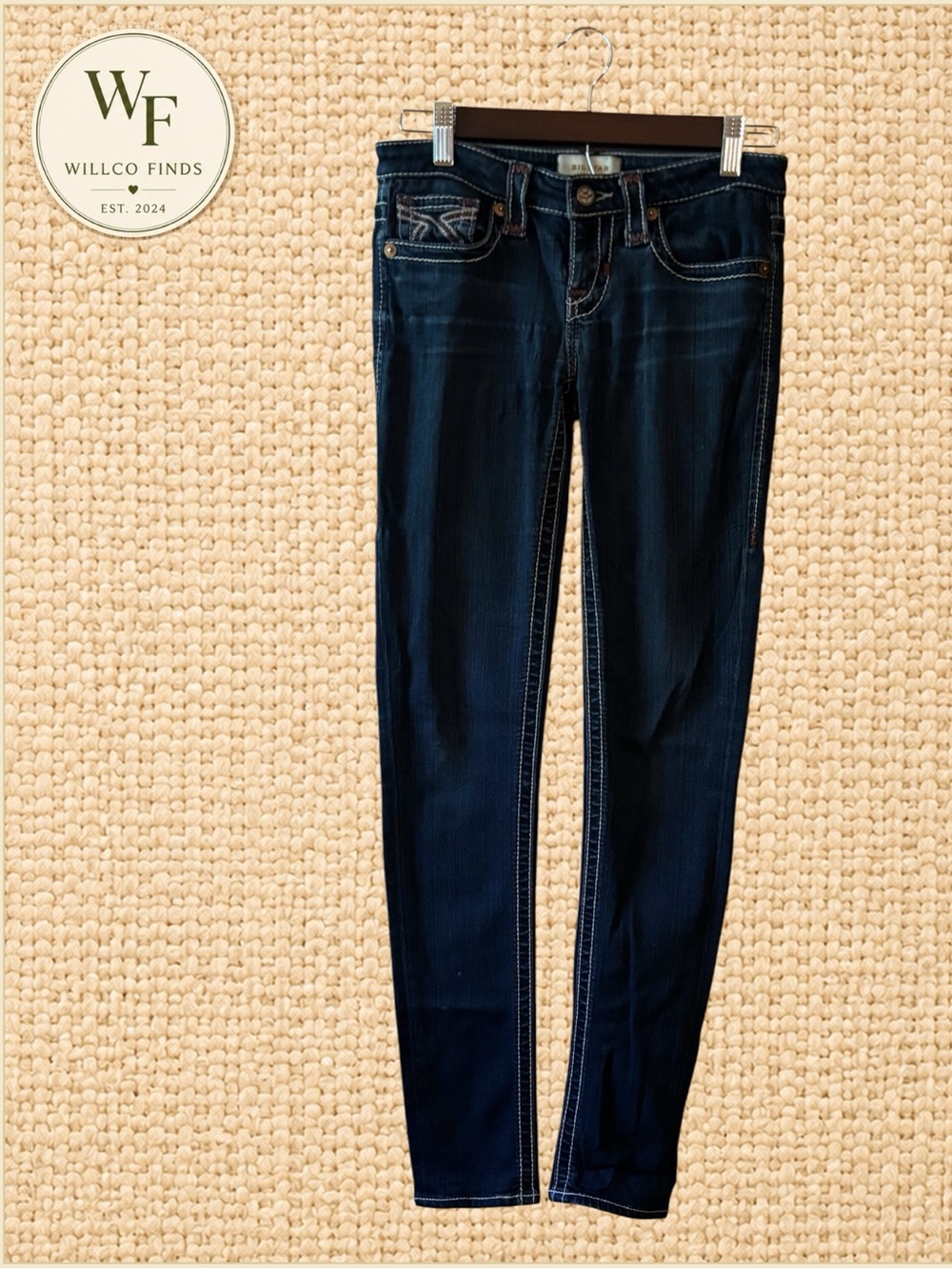 Big Star Jenae Skinny Jeans 26R Dark Wash Contrast Stitch Y2K Western Women’s